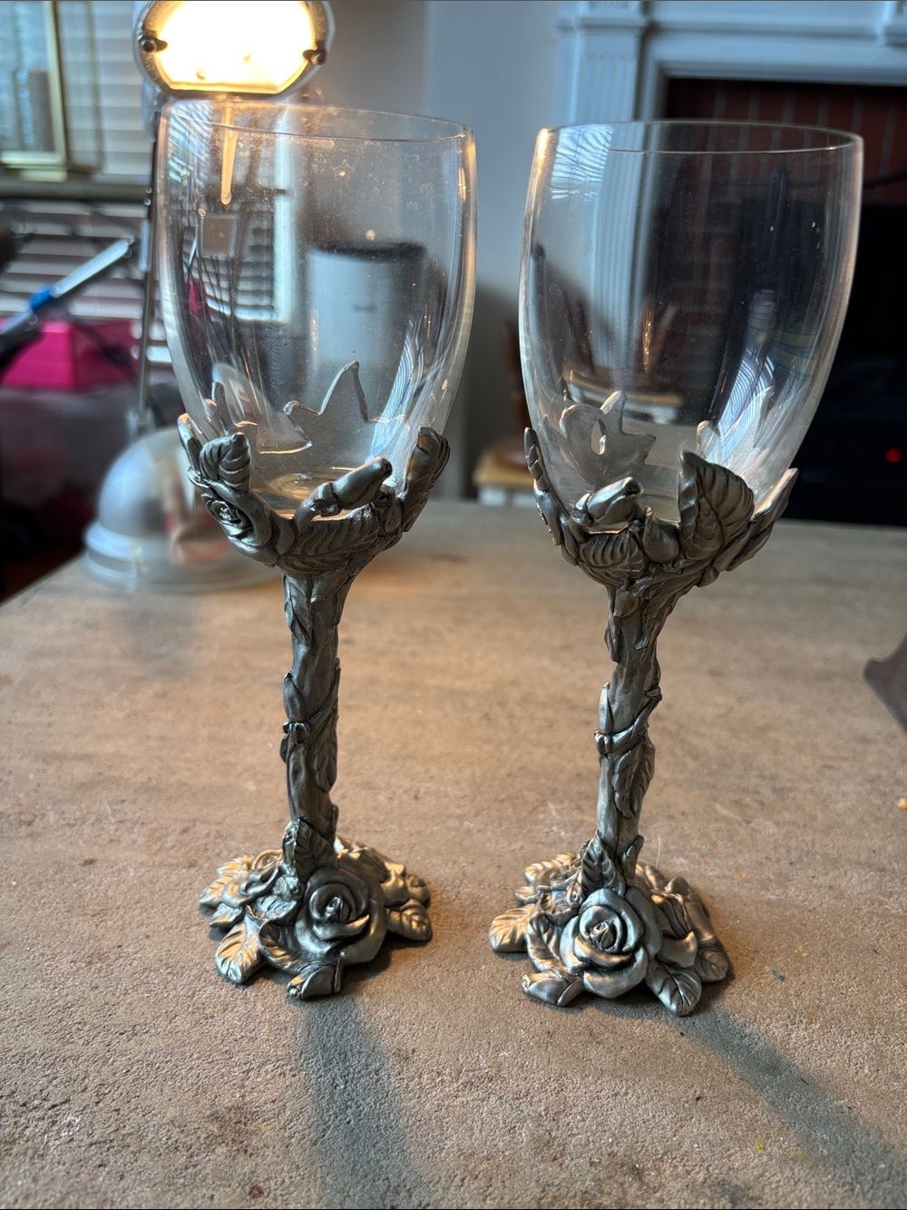 TWO NEW OLD STOCK SEAGULL PEWTER ETAIN ZINN 1995 ROSE COLLECTION WINE C-1